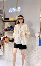 夏季新款2021韩版时尚宽松抽绳套头娃娃衫，女装，L·H·X