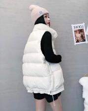 XL9819潮牌大口袋下摆抽绳百分百羽绒马甲，女装马夹，L·H·X