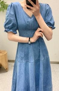 【现货】夏季新款 薄款牛仔连衣裙,女装连衣裙,one&two