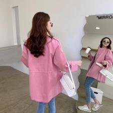 香丽迪圆领风衣女中长款2021春装新款韩版百搭气质小个子外套，女装风衣，香丽迪