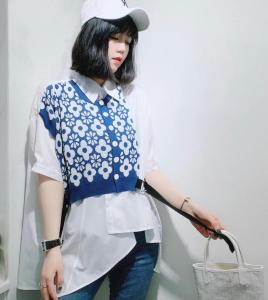 欧版亚麻拼接假两件,女装,芭娜美纳