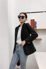 春季新款韩版时尚修身西装外套，女装西装，青羽鹤