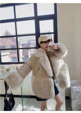 ZHG8109时尚真狐狸毛领?口下摆内胆羽绒两面穿皮草羽绒服，女装皮草，L·H·X