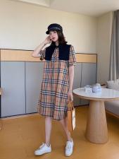 爱美欧夏季新款格子披肩连衣裙，女装连衣裙，爱美欧
