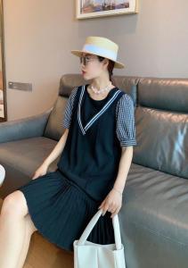 夏季拼接连衣裙,女装连衣裙,斐媞梦