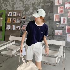 【现货】天丝珠地面料撞色字母短Tee，女装，海维恩