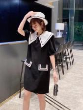 夏季新款。雪纺学院风连衣裙，女装连衣裙，谷斯