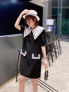 夏季新款。雪纺学院风连衣裙,女装连衣裙,谷斯