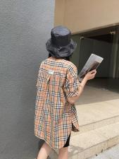 爱美欧夏季格子衬衫，女装衬衫，爱美欧
