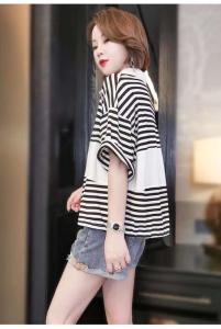 针织小领子条纹拼接,女装,欧奢曼ST
