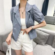 夏季西装领小衫，女装西装，戈朴