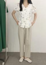 （现货）夏季新款，松紧腰麻料萝卜裤，女装，小时代