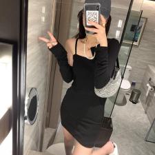 长款吊带两件套，女装背心吊带，XTZ style
