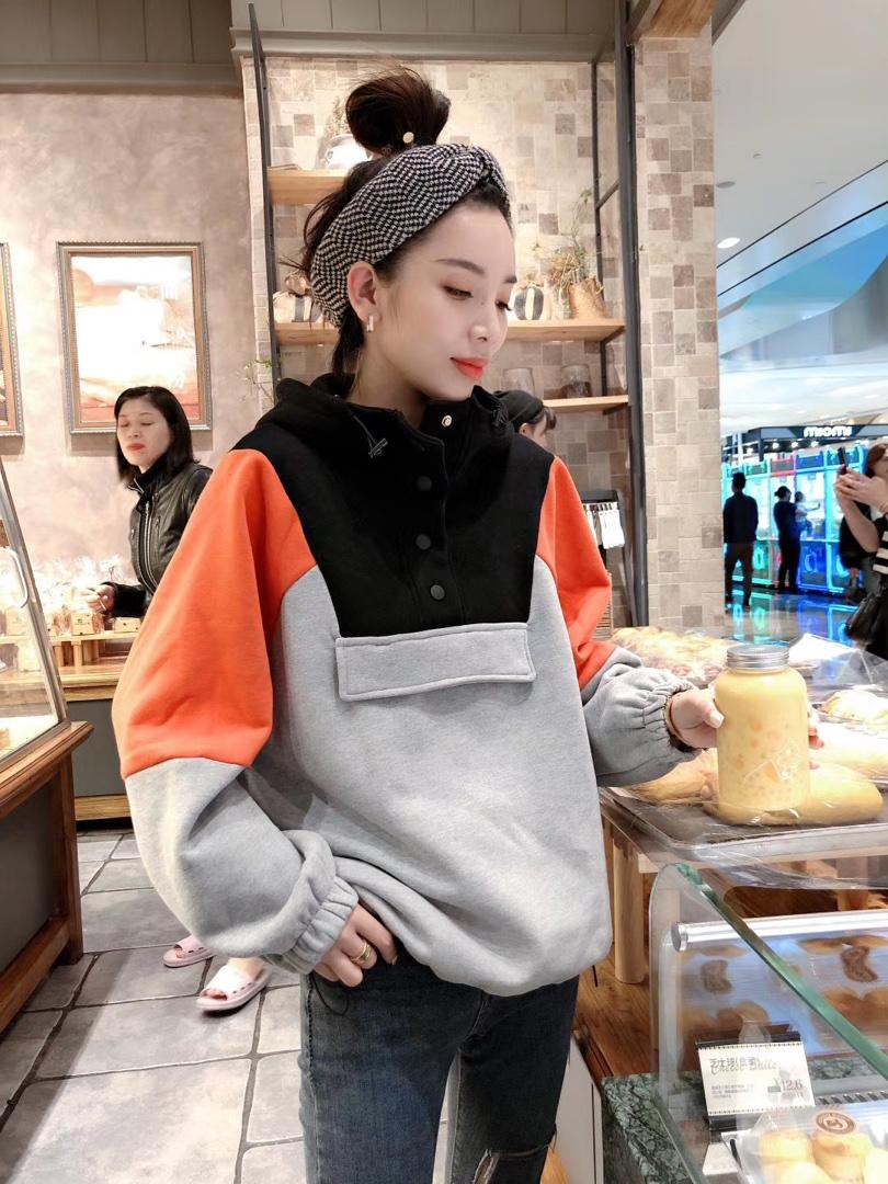 拼色款卫衣，女装卫衣/绒衫，一杭