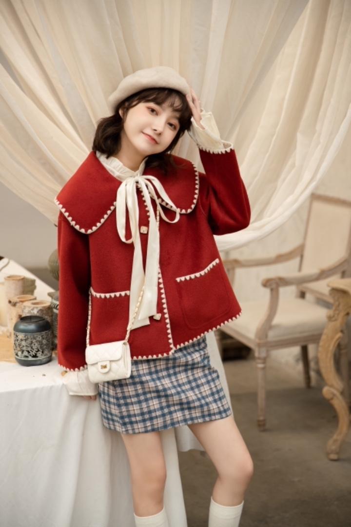 呢料外套，女装，AMSS 艾玛莎莎