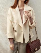SL20111韩范儿大扣子西装领百分百羊毛双面呢短款外套，女装西装，L·H·X
