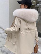 ZHG8131真狐狸毛领内胆可拆卸獭兔毛保暖派克服，女装，L·H·X