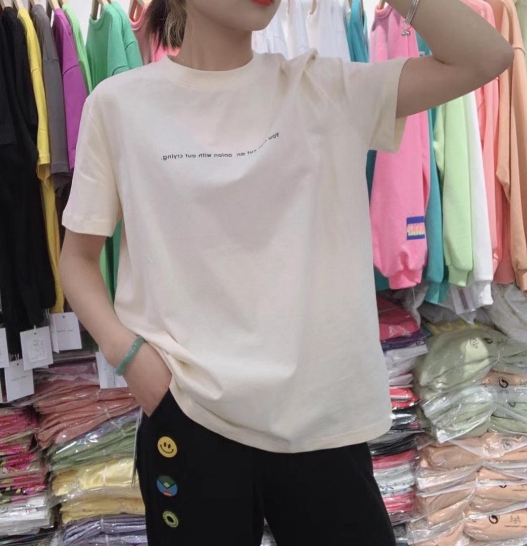 夏季短款简单t恤百搭款，女装，她西子