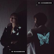 春季欧版西装发夜光的蝴蝶，女装西装，蓝衣可