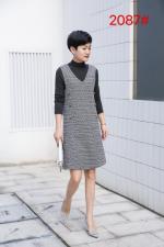 六个扣两件套连衣裙，女装连衣裙，罗兰春天