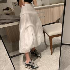 褶皱半身裙，女装半身裙，XTZ style