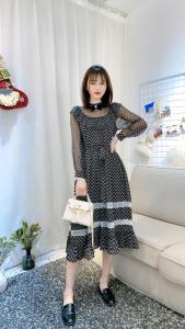 2021春款开版连衣裙甜美高级 仿真丝面料手感非常好,女装连衣裙,迪诺比亚