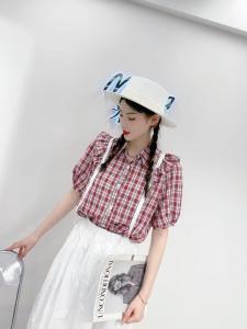夏季格子衬衫,女装衬衫,戈朴