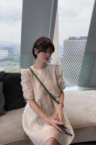 夏季新款?定制款韩版连衣裙,女装连衣裙,杏花