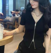 夏季打底衫，双头拉链，女装，四季布衣