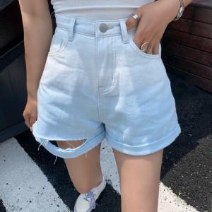 现货，韩版渐变牛仔短粗，女装，DTU(6F)