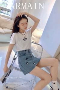 夏季新款 爱心半裙，女装半身裙，浅卡
