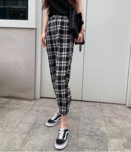 【现货】夏季新款 韩版格子哈伦裤,女装,淳·清衣社