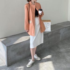 香丽迪风衣女中长款2021春装韩版宽松休闲小个子气质简约外套,女装风衣,香丽迪
