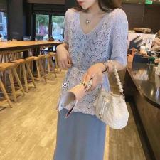 套装两件套连衣裙，女装职业装，青羽鹤