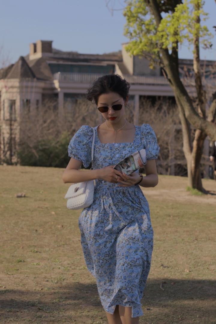 2039法式桔梗连衣裙，女装连衣裙，Mu Mu