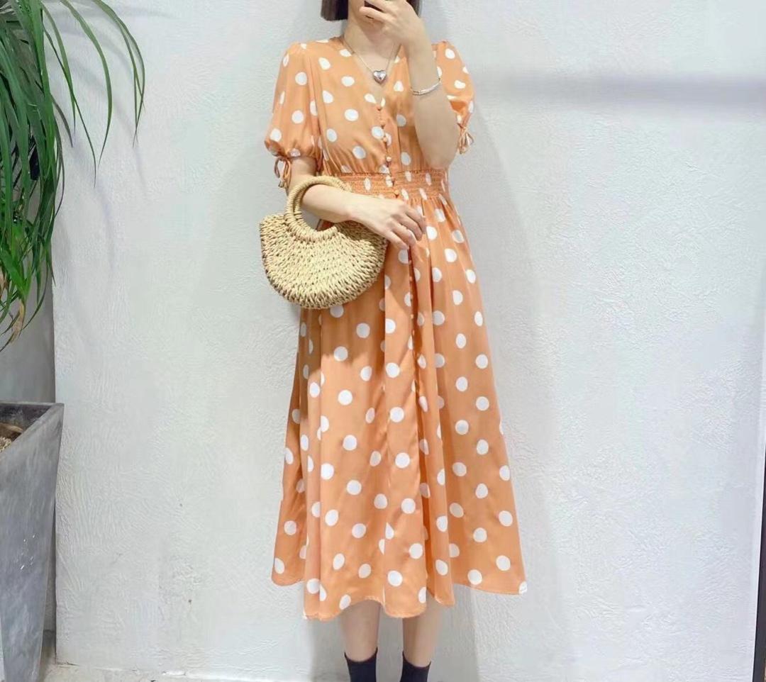 现货 夏季新款圆点连衣裙，女装连衣裙，洣沽