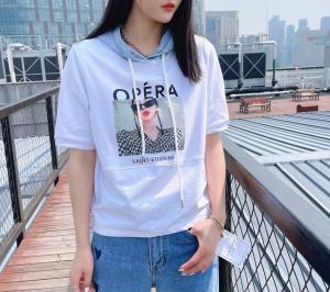 夏季短袖拼牛仔帽子,女装,留缘