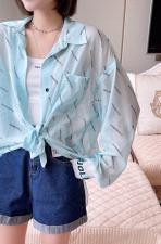 DG895欧州站夏季新款2021时尚字母轻薄防晒衬衫外套，女装衬衫，L·H·X