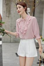 2021新款短袖真丝双皱，女装，初婇
