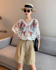 【夏季新款】印花上衣西装短裤两件套，女装西装，笑思源