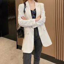 白色西装外套女2021春新款高级感炸街网红薄款设计感小众西服，女装西装，香丽迪