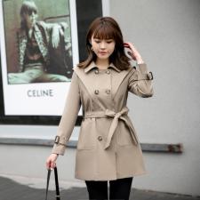 短款风衣外套，女装风衣，艾美欧歌