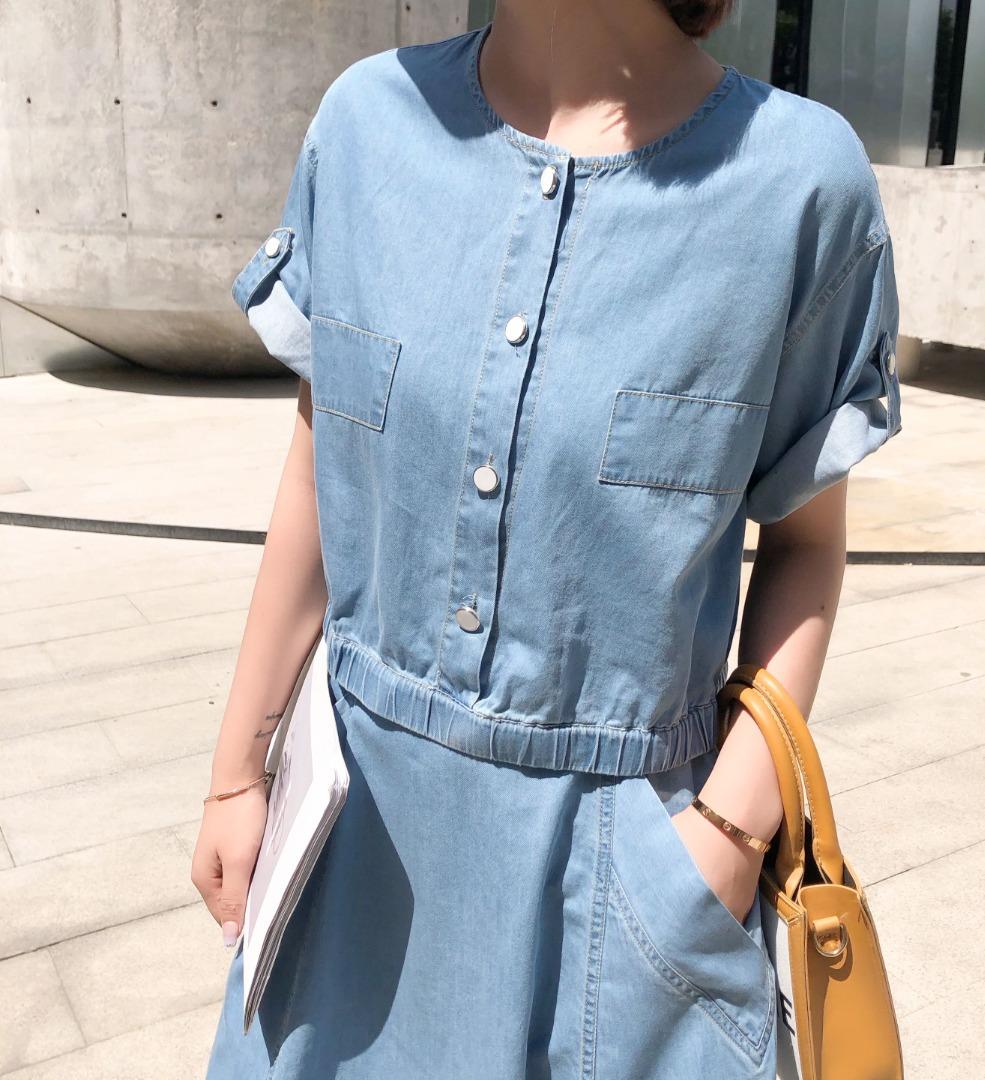 超薄牛仔套装，女装职业装，非次元