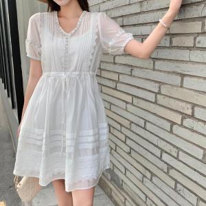 夏季新款蕾丝连衣裙,女装连衣裙,哈咔