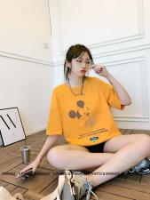 现货2021夏装大板纲印米奇T，女装，泰靡