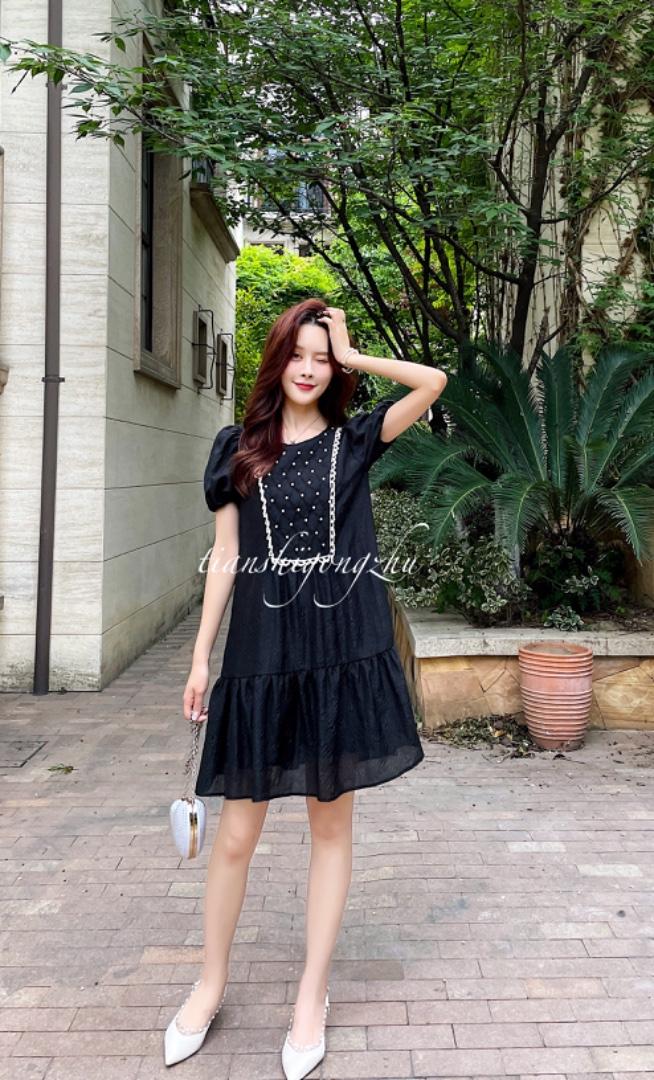 天丝材质重工钉珠娃娃连衣裙，女装连衣裙，天使公主