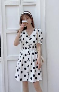 波点花裙,女装,Linda Jean