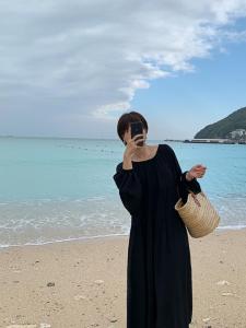 韩版后背系带连衣裙,女装连衣裙,hello september