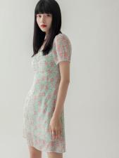 【】收腰碎花连衣裙2012X3230，女装连衣裙，parfum labo