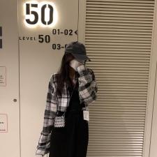 格子短衬衫，女装衬衫，XTZ style